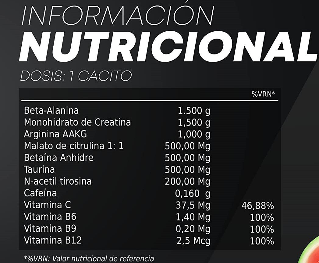 Tabla Nutricional de Fusion Xtra Strenght de la marca Healthy Fusion