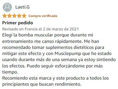 Ver mejor y más útil valoración de MusclePump de la marca NutriMuscle en Amazon