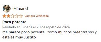 Ver peor valoración de Pre-Workout de la marca ARANES en Amazon